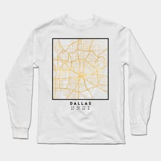 DALLAS TEXAS CITY STREET MAP ART Long Sleeve T-Shirt